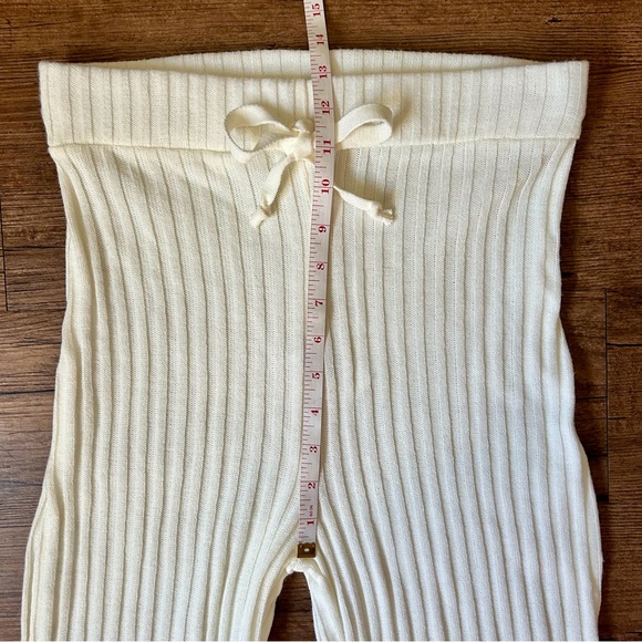 Nasty Gal Rib Cream Wide Leg Trousers - Picture 4 of 9